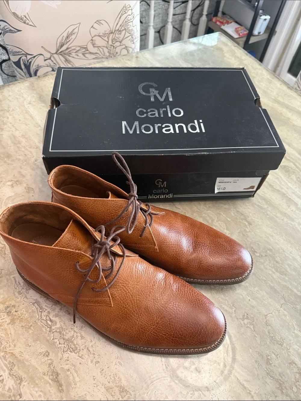 Carlo Morandi Men's Brown Leather Chukka Boots